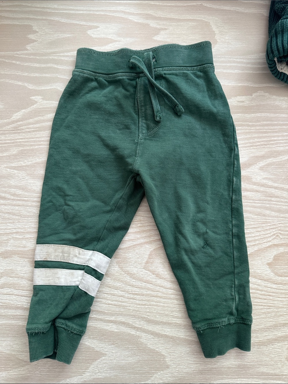 MISH Kids Green Jogger Sweatpants with White Stripes 2T